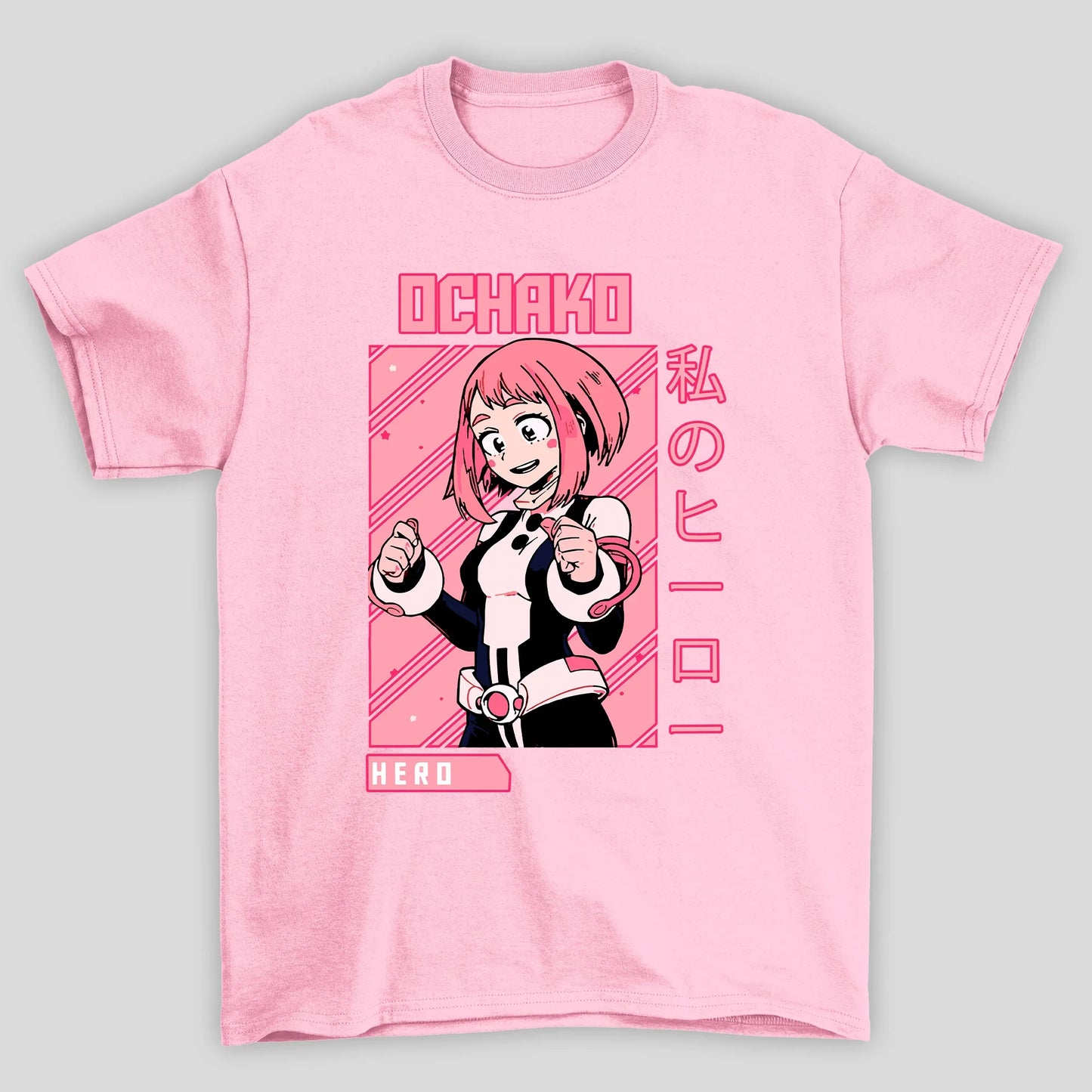 Camiseta Básica Unissex Ochoko Uraraka Kanji Boku No Hero