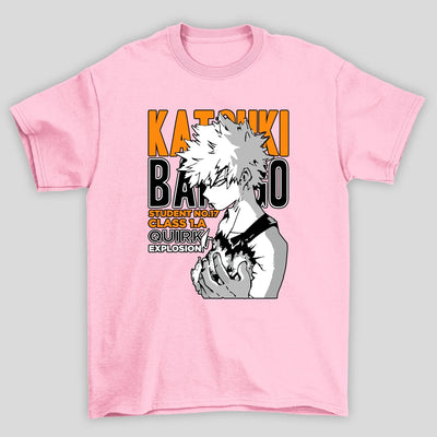 Camiseta Básica Unissex Katski Bakugo Quirk Boku No Hero