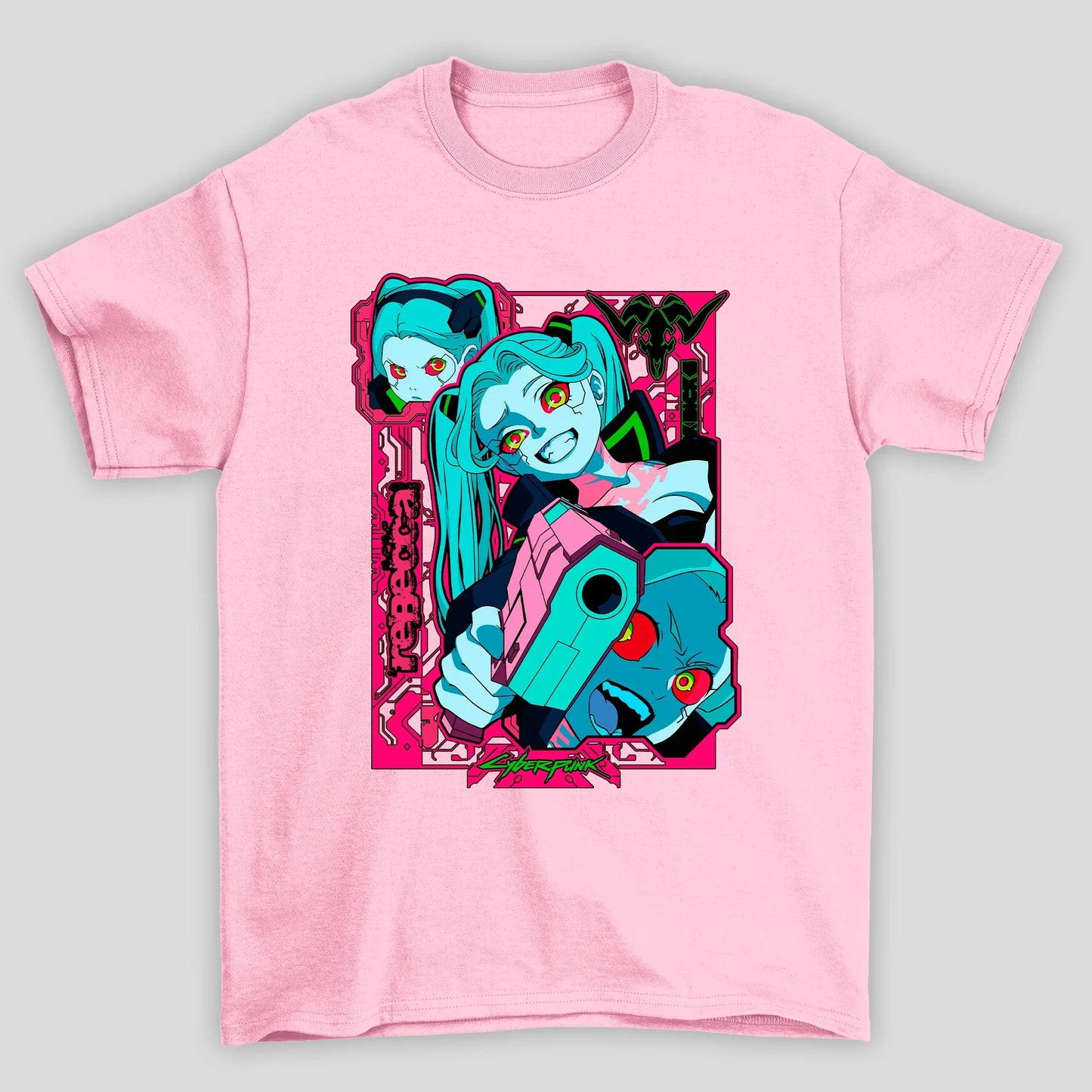 Camiseta Básica Unissex Rebecca Arma Cyberpunk Edgedruuners