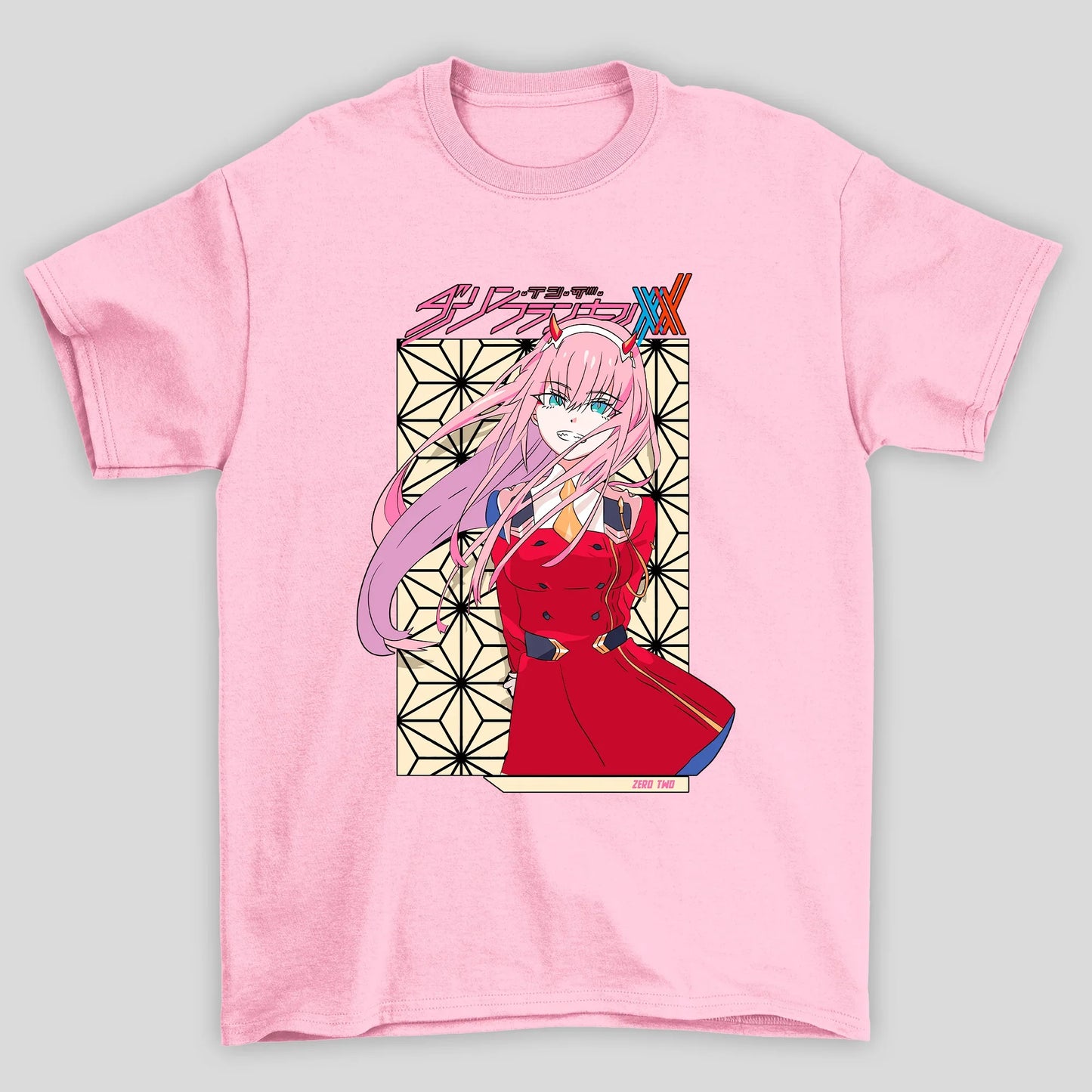 Camiseta Básica Unissex Zero Two Sorriso Kanji Darling In The Franxx