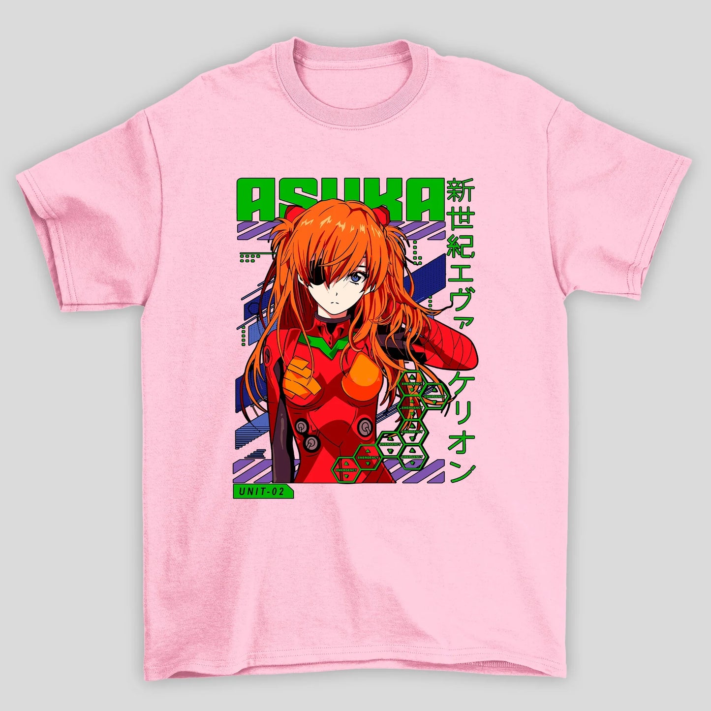Camiseta Básica Unissex Asuka Kanji 02 Evangelion