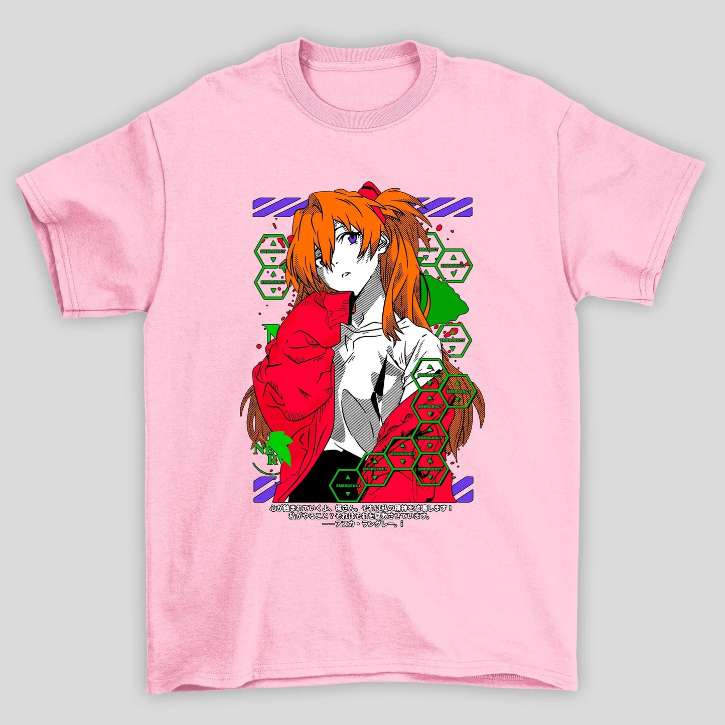 Camiseta Básica Unissex Asuka Emergency Evangelion