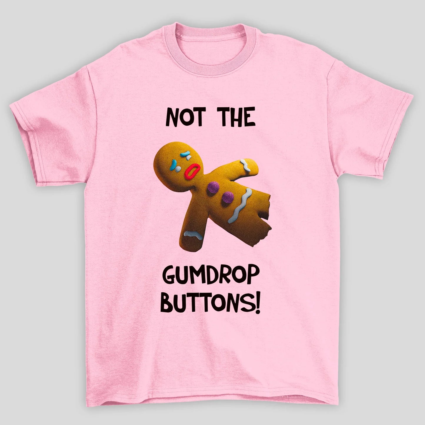 Camiseta Básica Unissex Not The Gumdrop Buttons Biscoito Shrek
