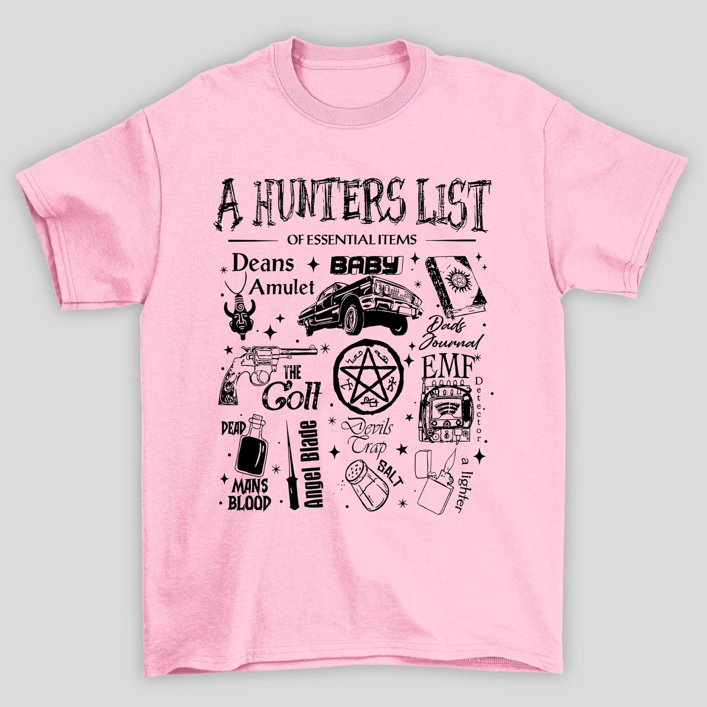 Camiseta Básica Unissex A Hunters List Supernatural