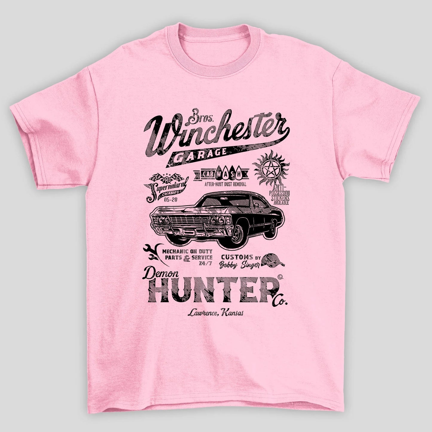 Camiseta Básica Unissex Bros Winchester Garage Supernatural