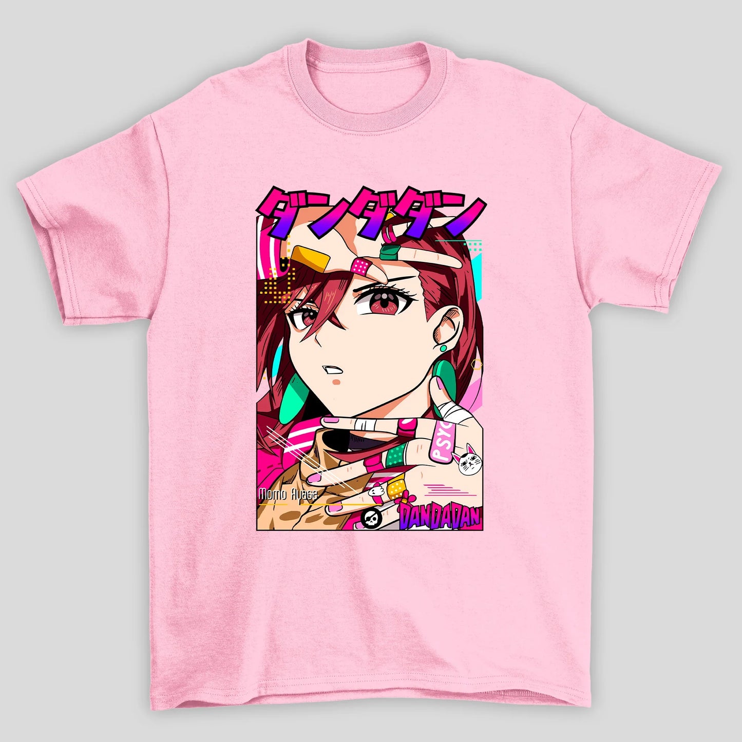 Camiseta Básica Unissex Momo Ayase Kanji Bandeides Dandadan