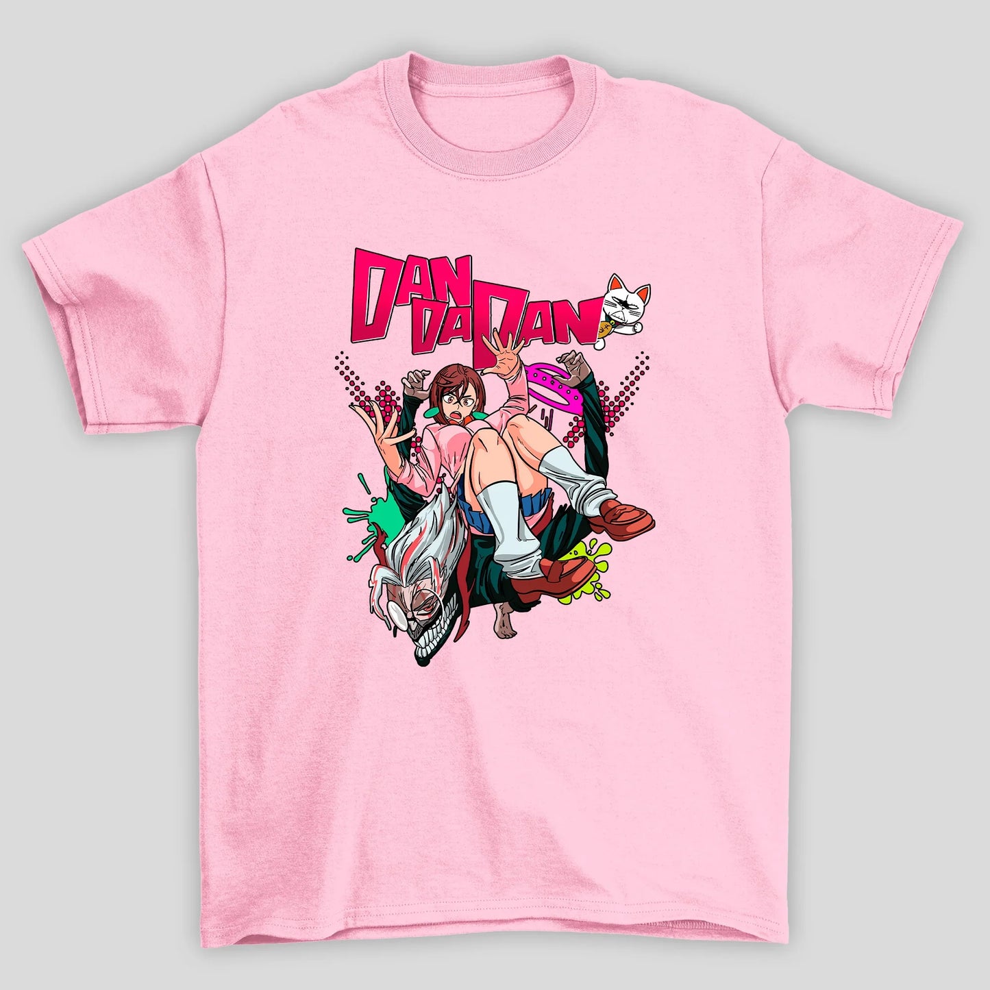 Camiseta Básica Unissex Okarun e Momo Ayase Tinta Dandadan
