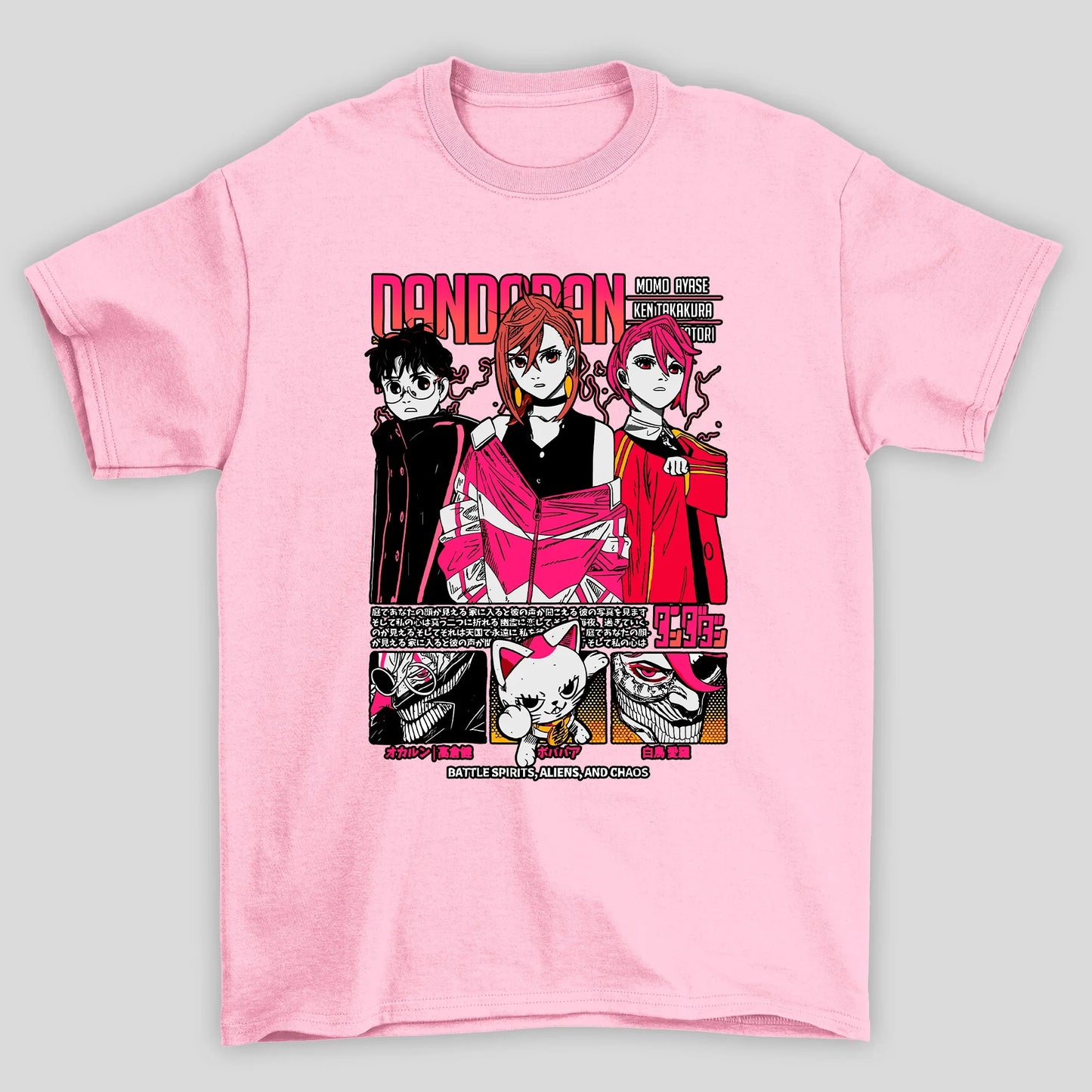 Camiseta Básica Unissex Okarun Momo Aira Dandadan