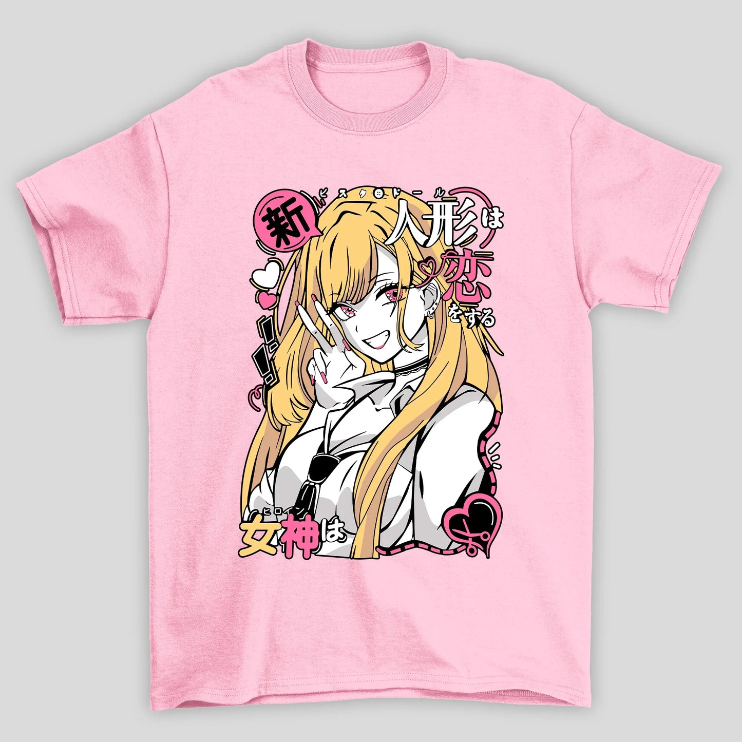 Camiseta Básica Unissex Marin Kanji Coração Darling My Dress Up Darling