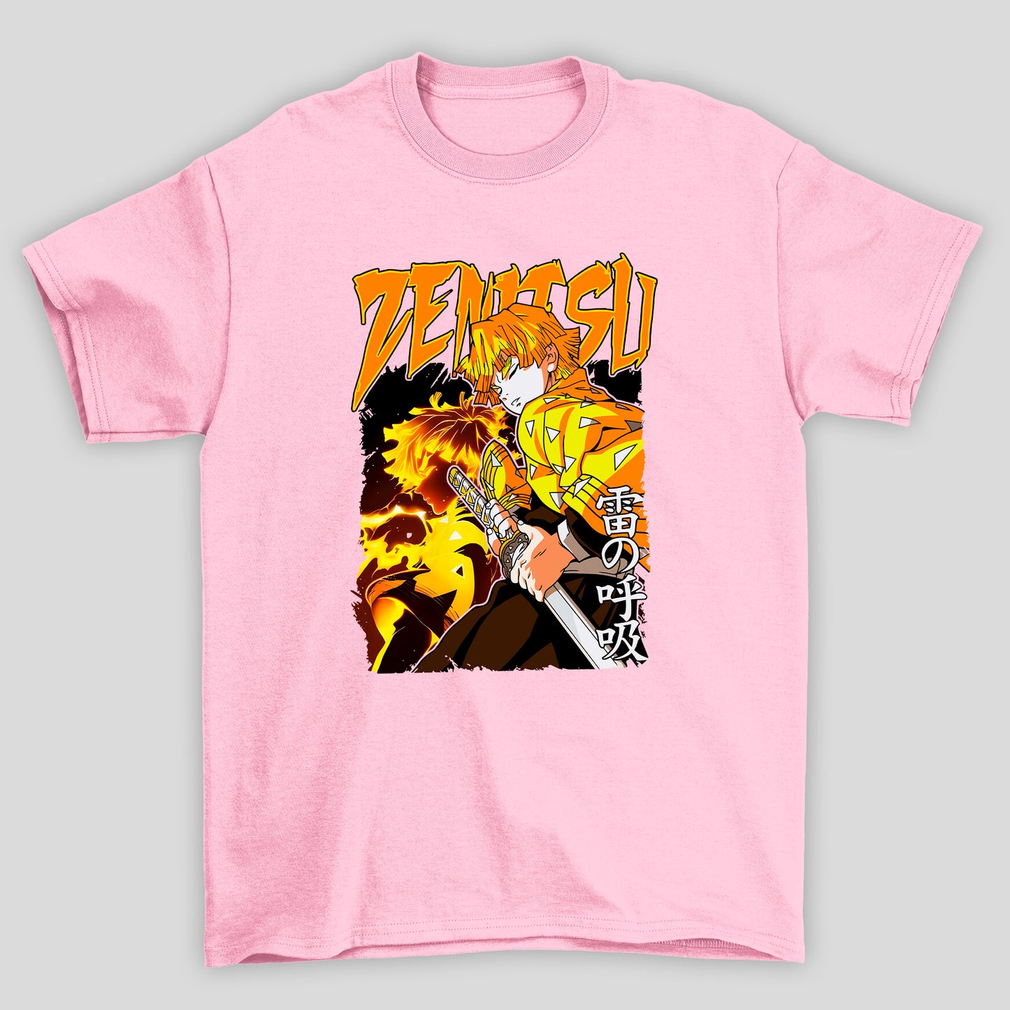 Camiseta Básica Unissex Demon Slayer Zenitsu Kanji