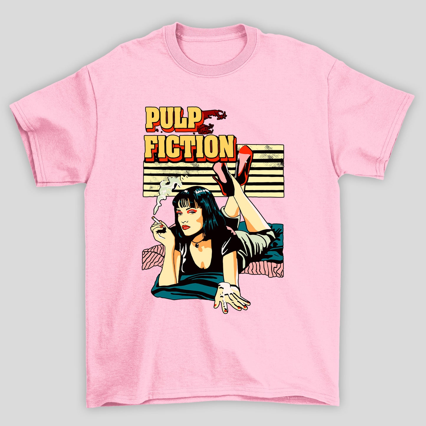 Camiseta Básica Unissex Mia Cigarro Arte Pop Pulp Fiction