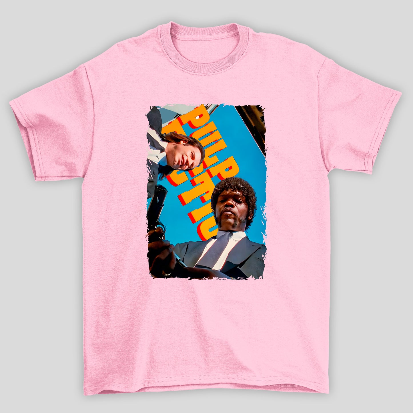 Camiseta Básica Unissex Cena Ceu Titulo Pulp Fiction