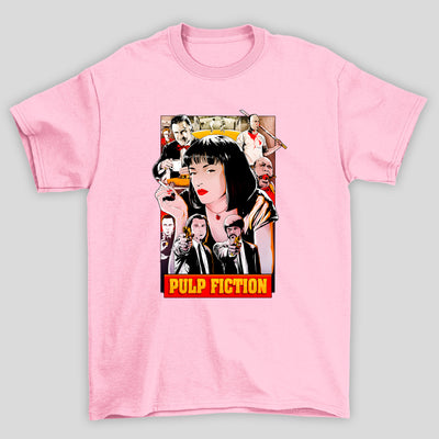 Camiseta Básica Unissex Arte Mia Personagens Pulp Fiction