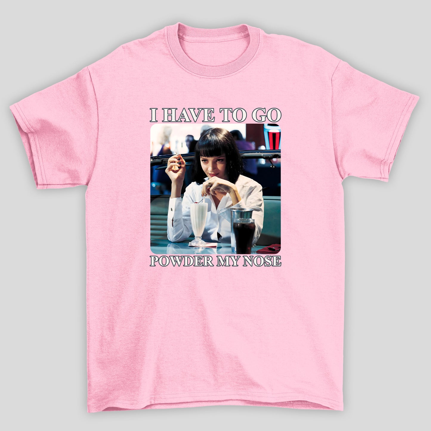 Camiseta Básica Unissex Mia Poder My Nose Pulp Fiction