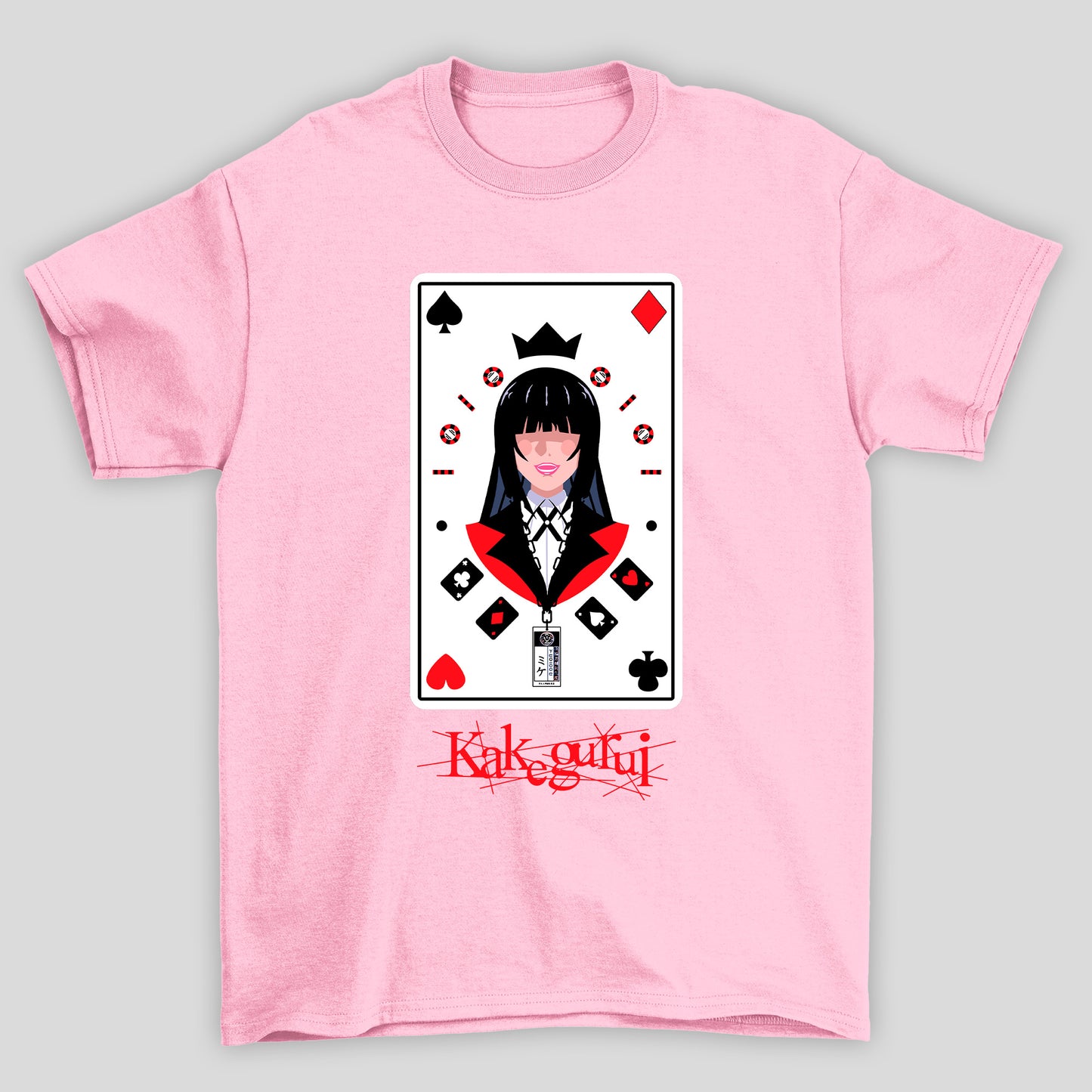 Camiseta Básica Unissex Yumeko Jabani Carta Rainha Kakegurui