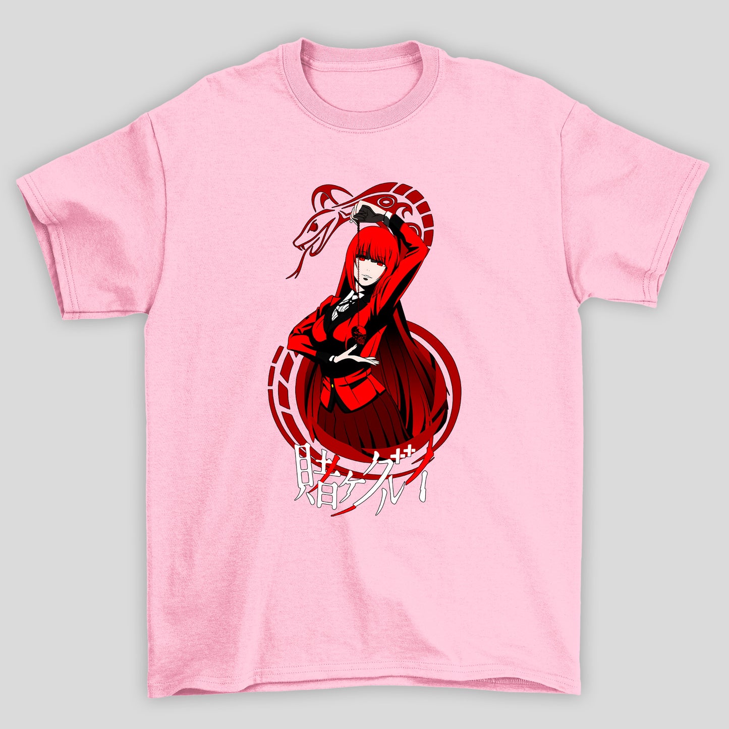 Camiseta Básica Unissex Yumeko Jabami Cobra Kanji Kakegurui