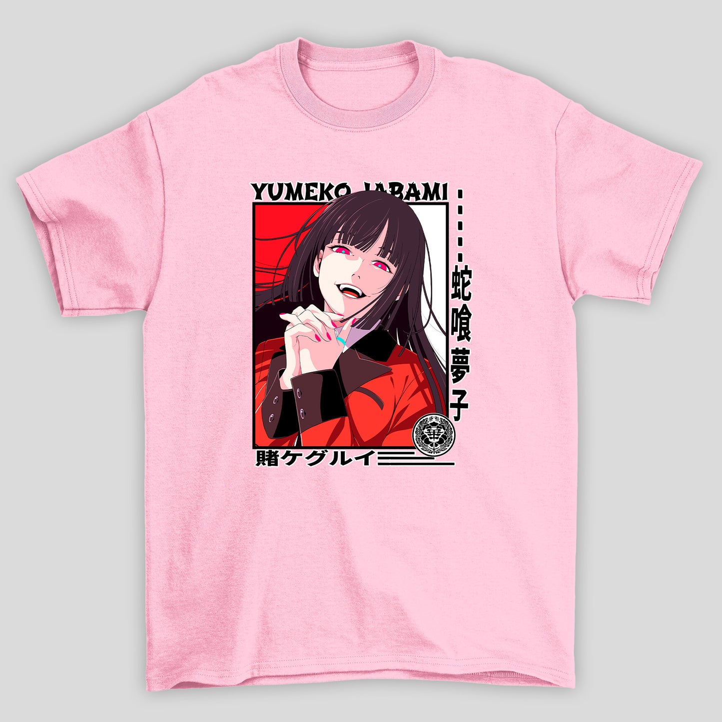 Camiseta Básica Unissex Yumeko Jabami Kanji Kakegurui