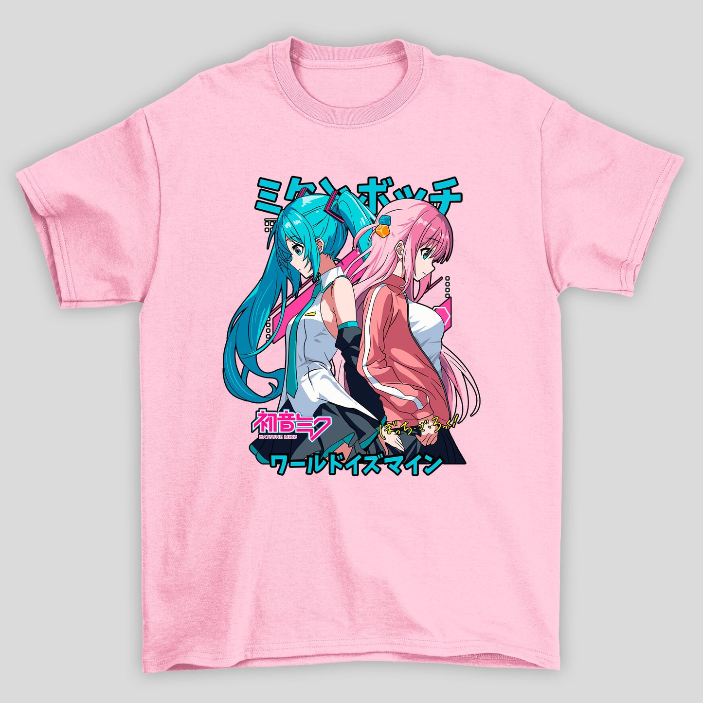 Camiseta Básica Unissex Gotou Miku Kanji Bocchi The Rock