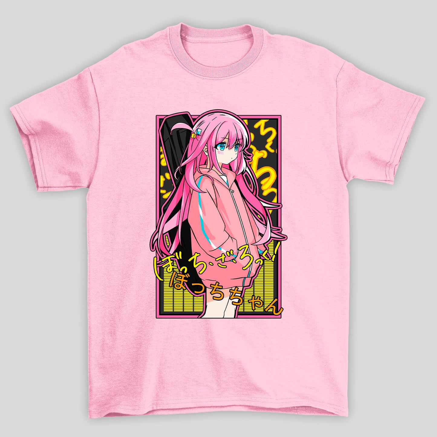 Camiseta Básica Unissex Gotou Kanji Guitarra Bocchi The Rock