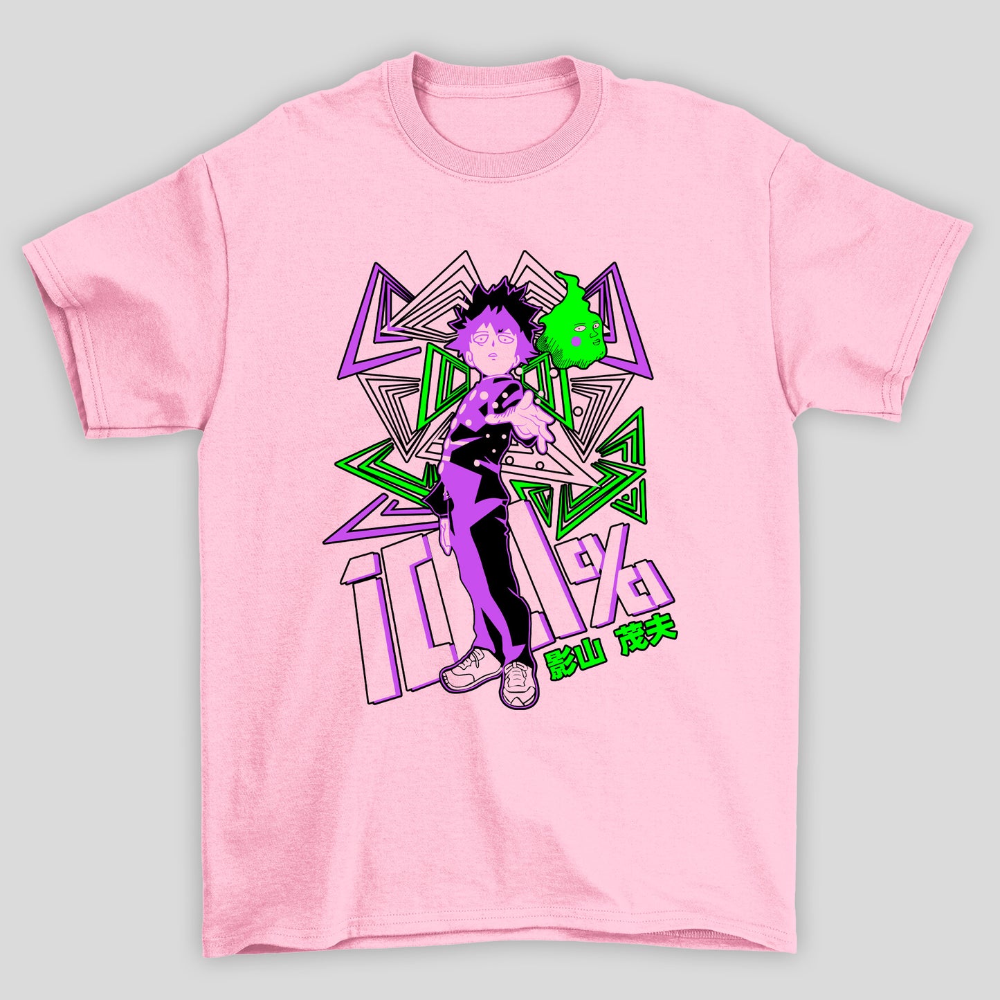 Camiseta Básica Unissex Shigeo Kageyama Kanji Mob Psycho 100