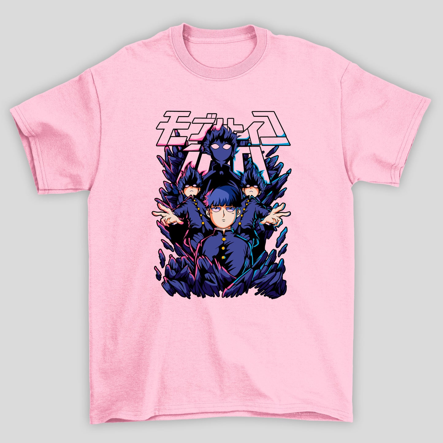 Camiseta Básica Unissex Shigeo Kageyama Pokerface Kanji Mob Psycho 100