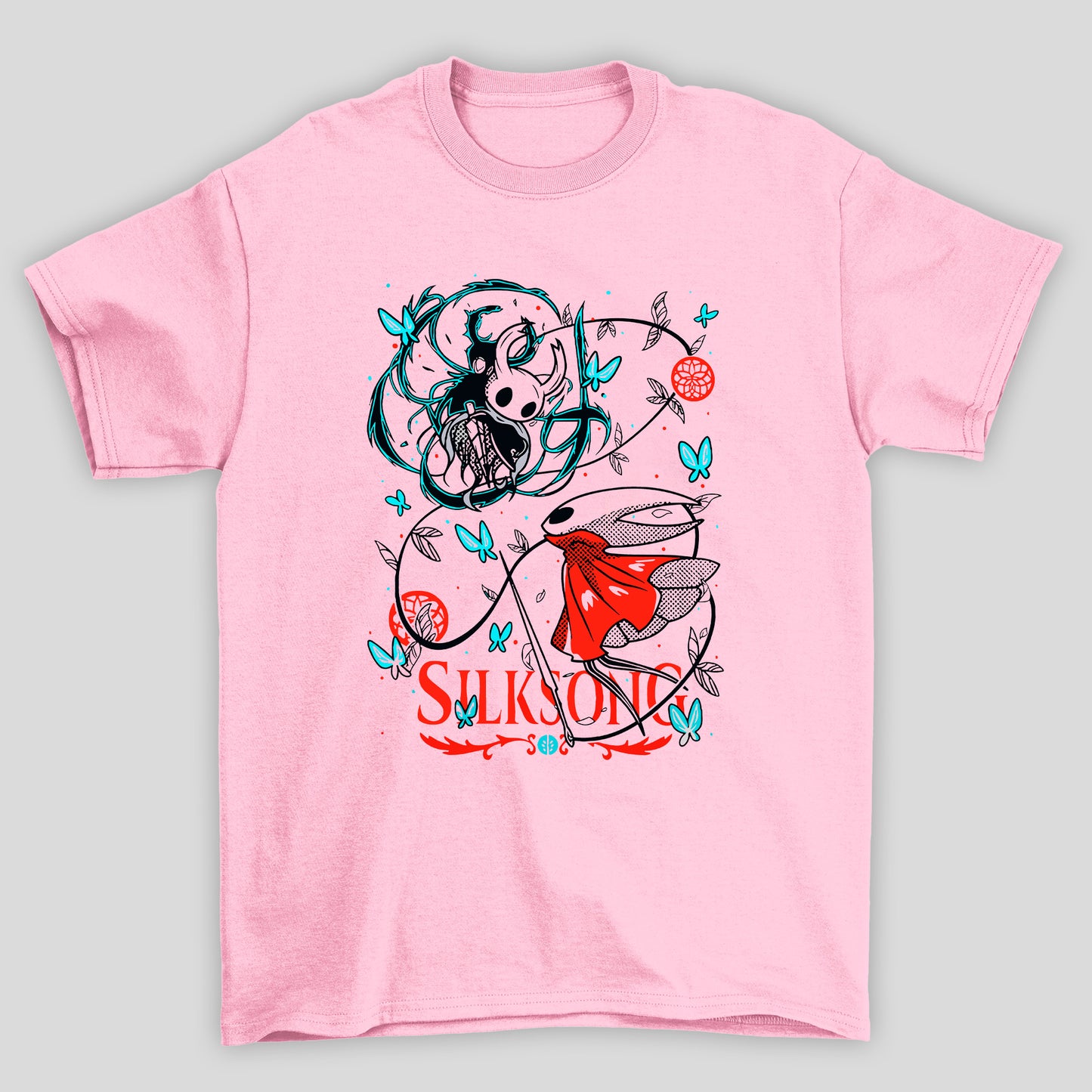 Camiseta Básica Unissex Hollow Knight Silksong Hornet Lutando