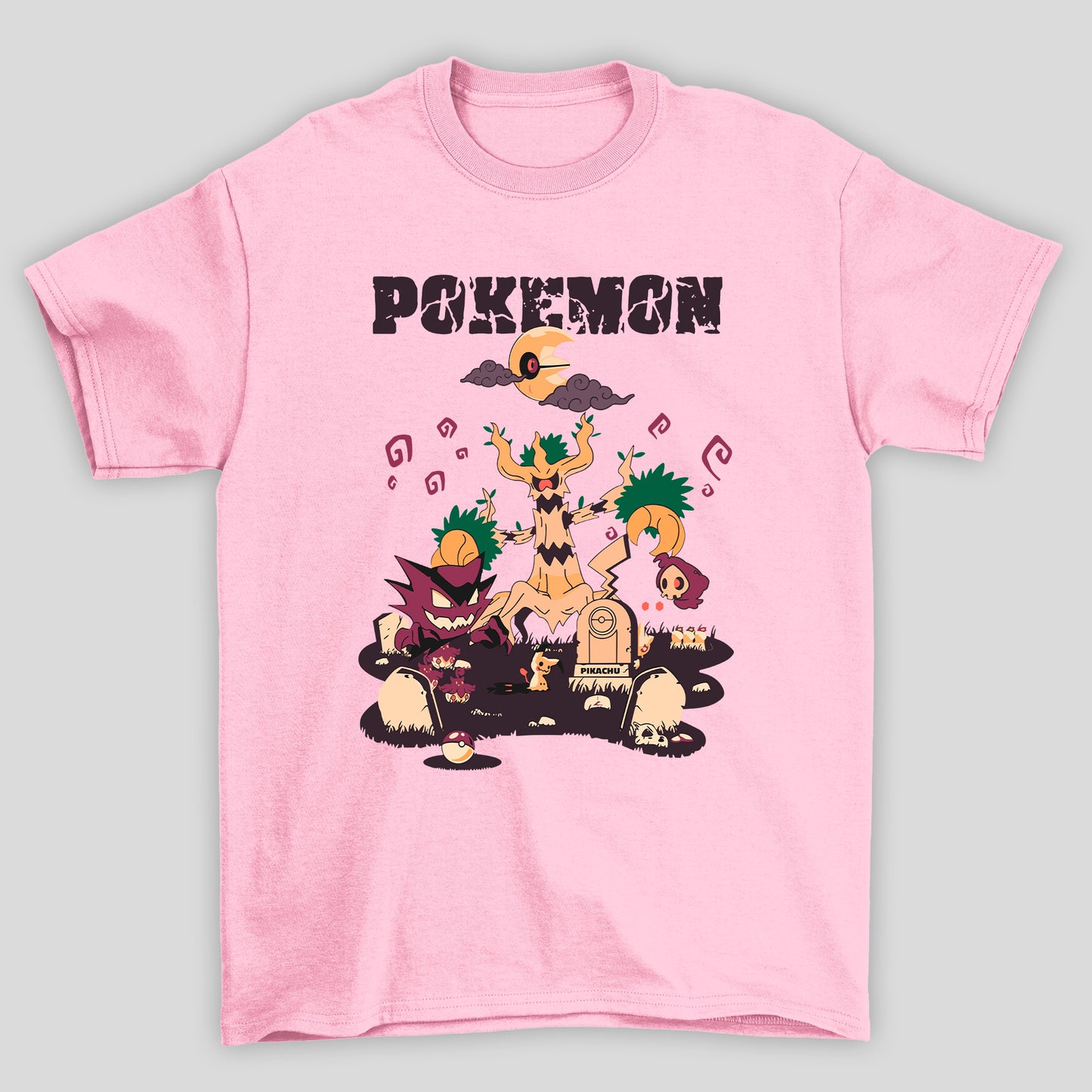 Camiseta Básica Unissex Trevenant Tumulo Pokemon Halloween