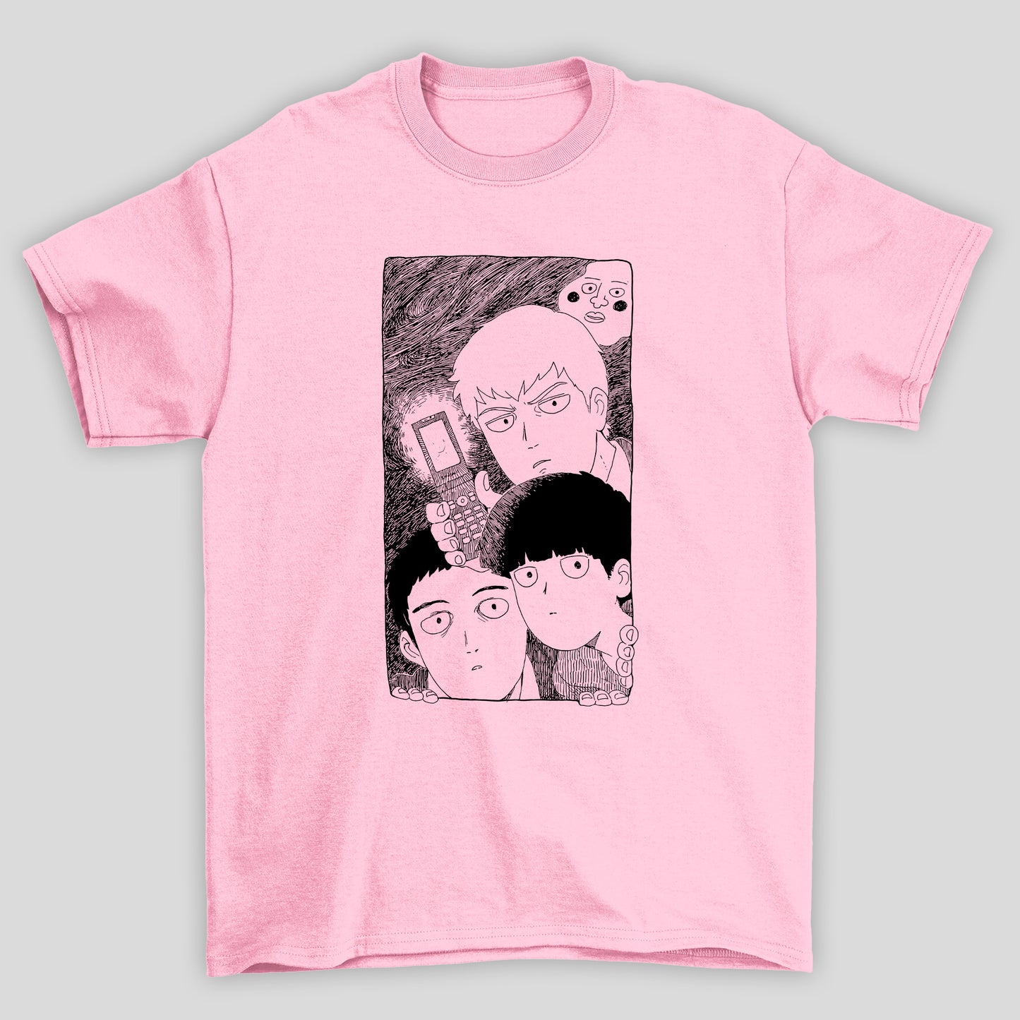 Camiseta Básica Unissex Personagens Celular Mob Psycho 100