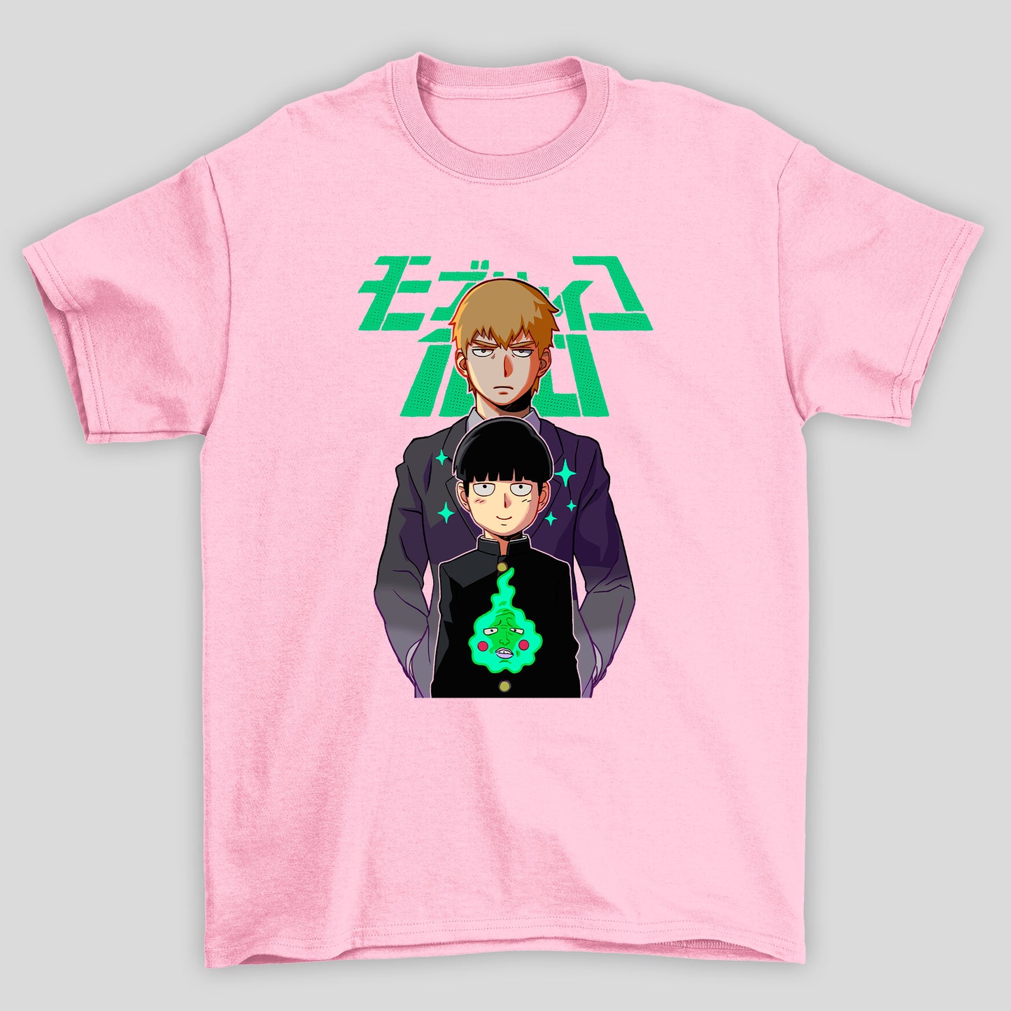 Camiseta Básica Unissex Shigeo Reigen Fantasma Kanji Mob Psycho 100