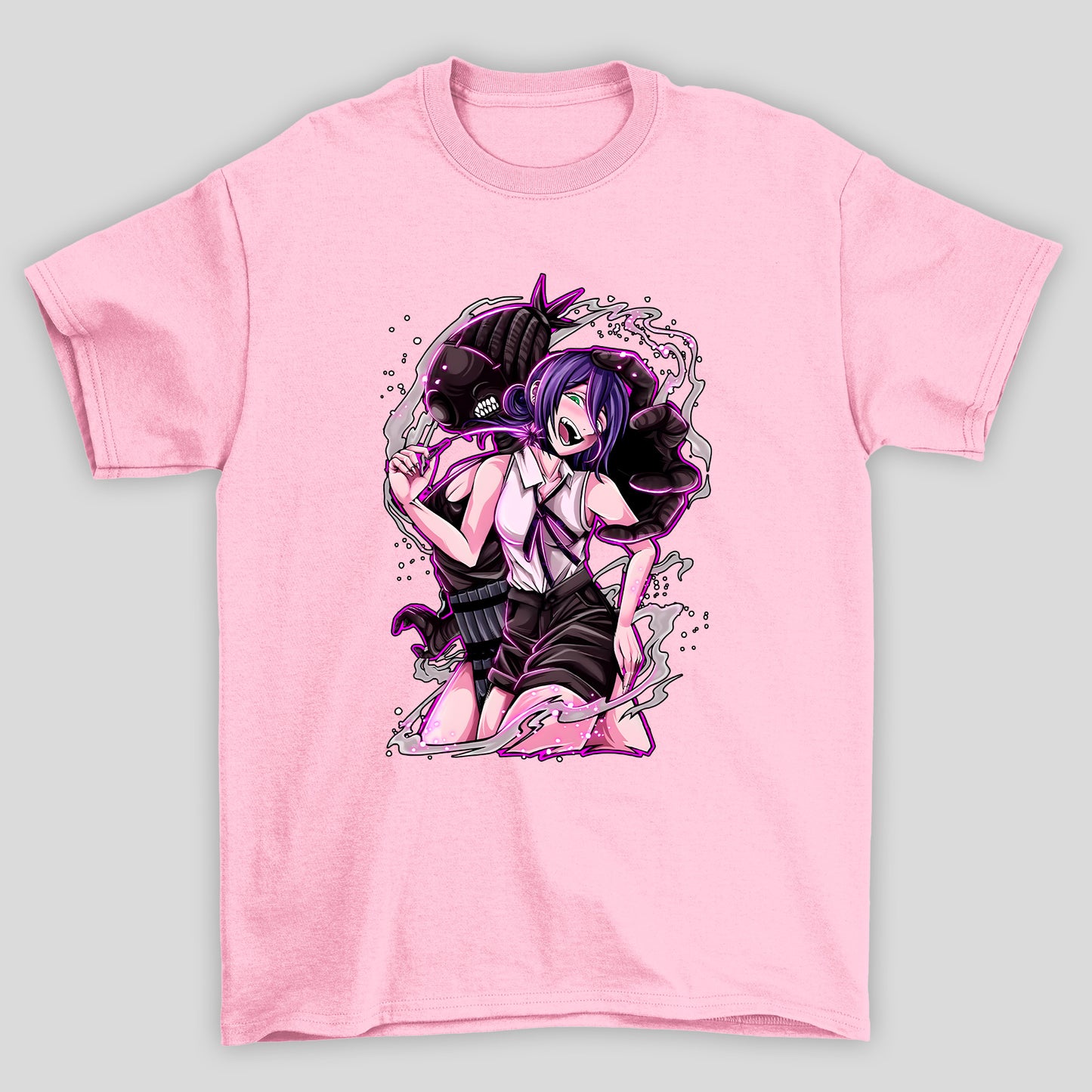 Camiseta Básica Unissex Chainsaw Man Reze Bomba Fumaça