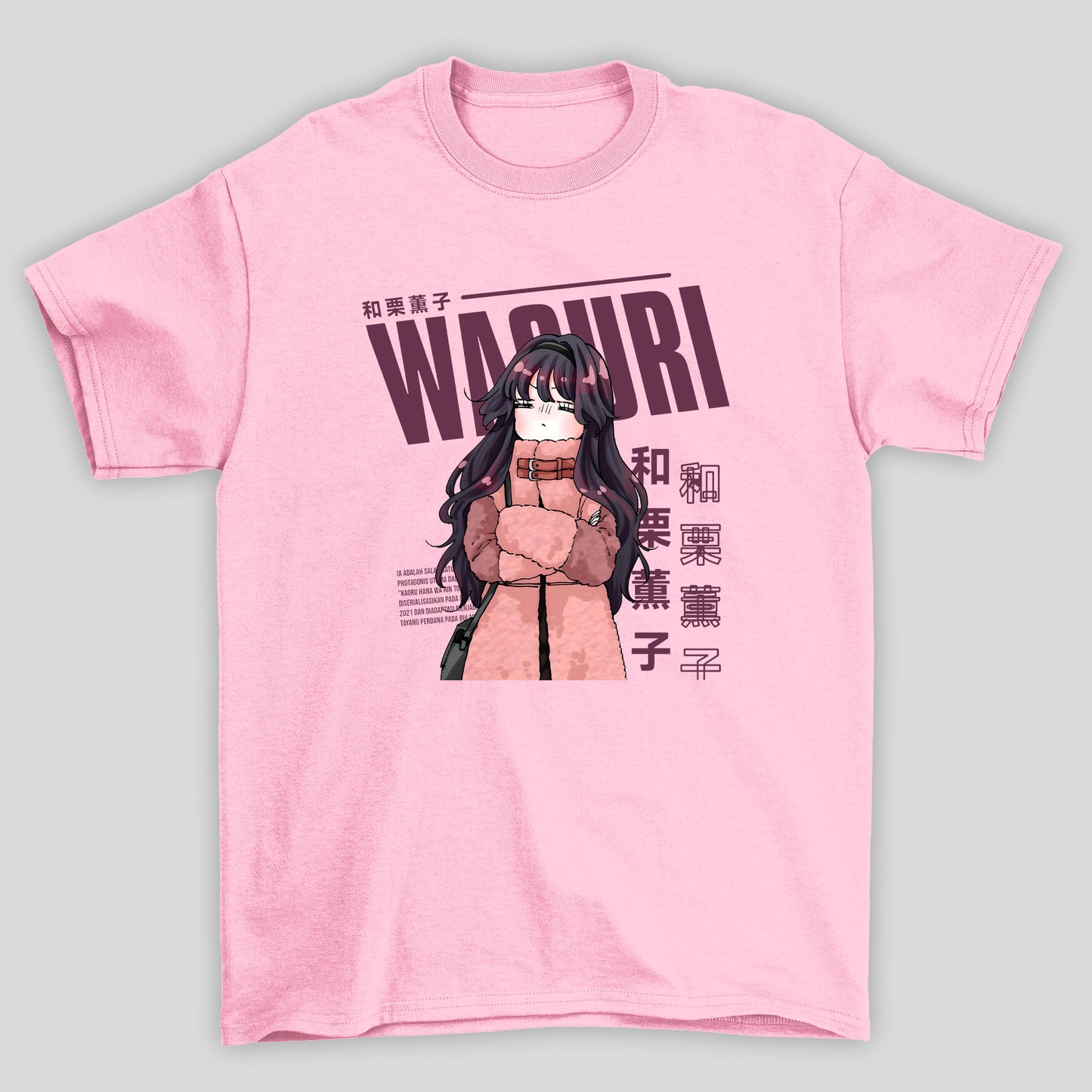 Camiseta Básica Unissex Kaoru Hana Waguri Kanji Cute