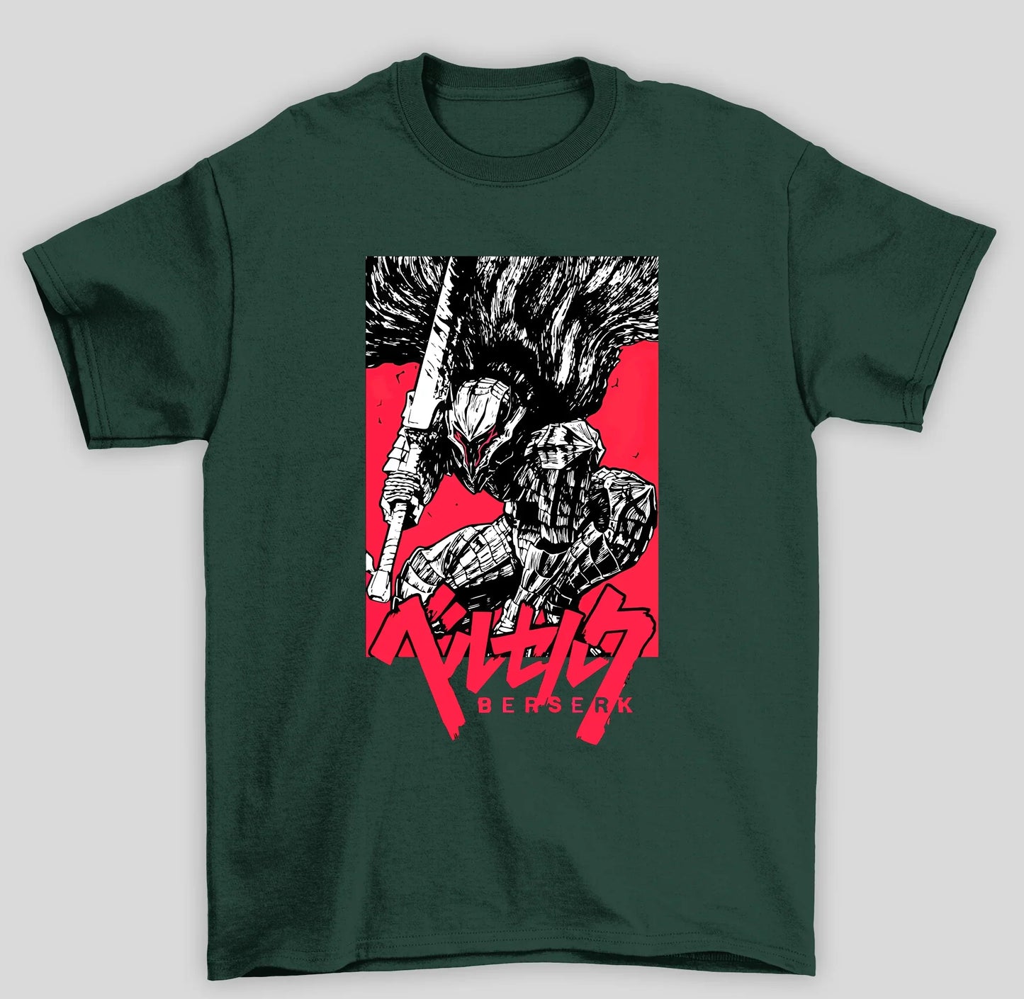 Camiseta Básica Unissex Berserk Guts Manga Anime- VERDE