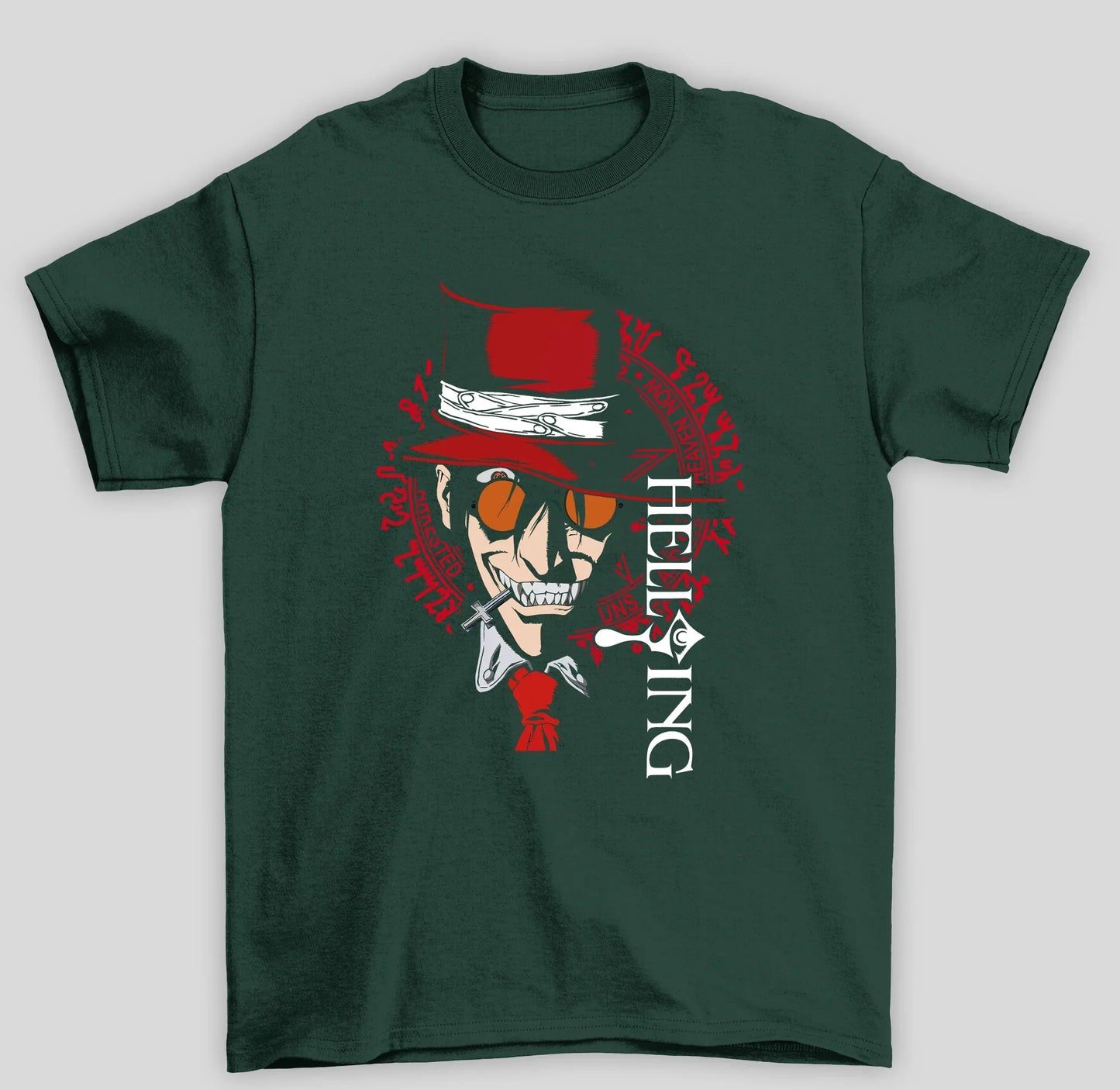 Camiseta Básica Unissex Anime Hellsing Ultimate- verde