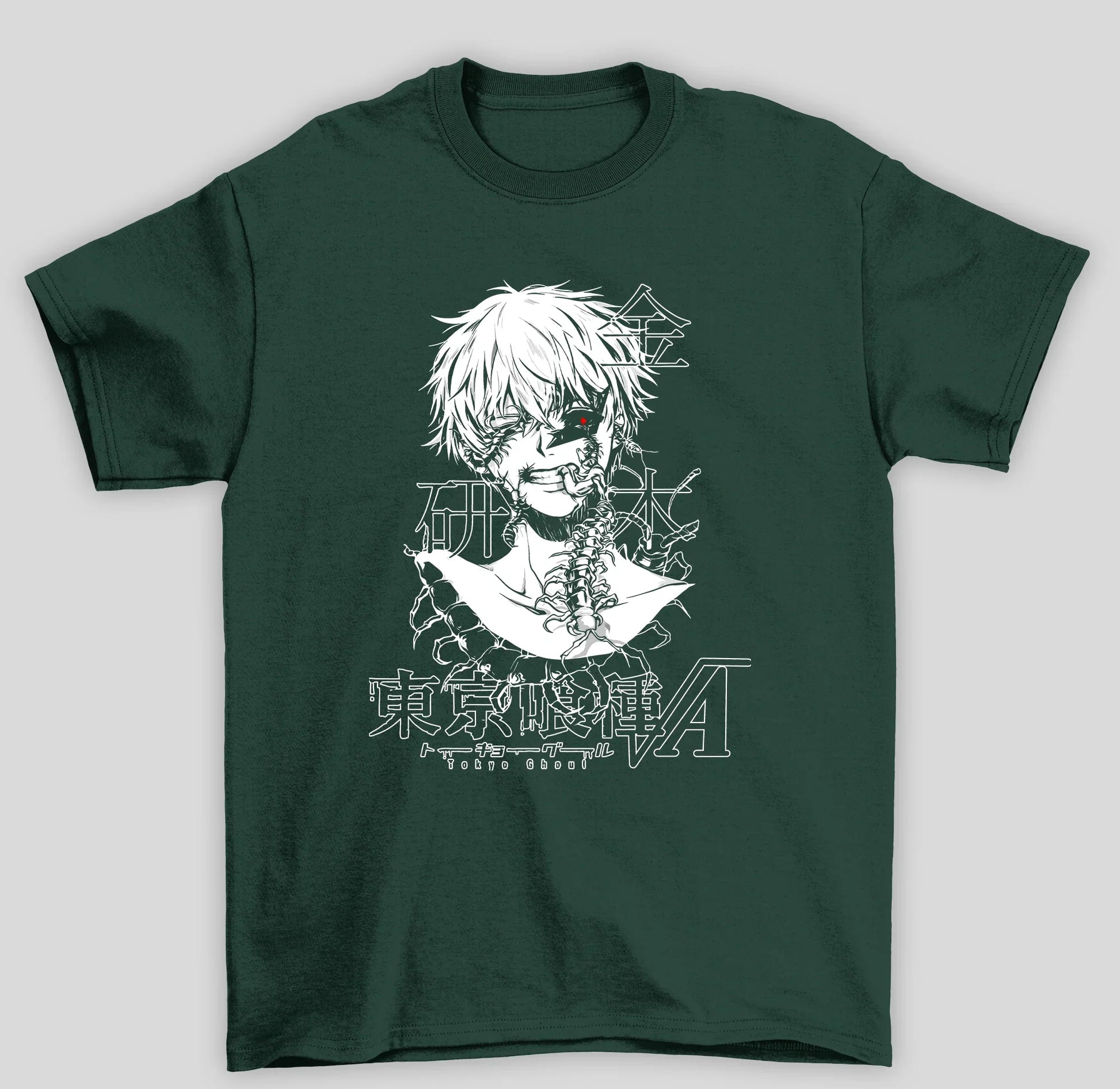 Camiseta Básica Unissex Tokyo Ghoul Ken Kaneki Desconfigurado Japanese- verde