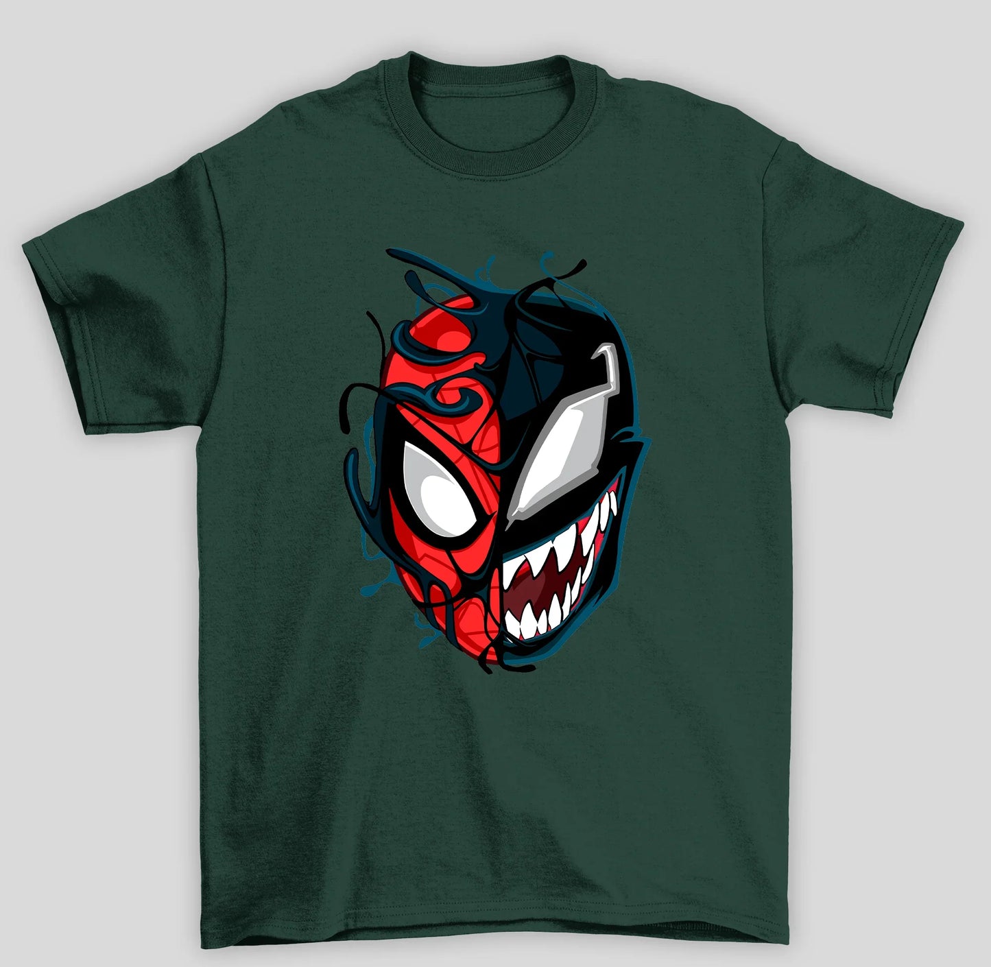 Camiseta Básica Unissex Venom & Homem Aranha- verde