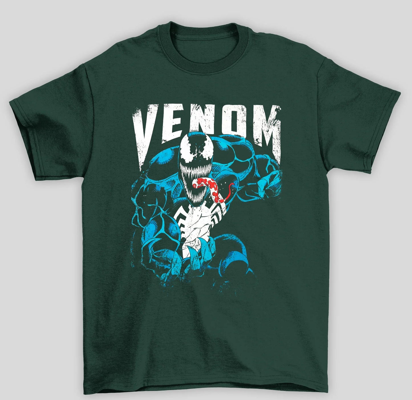Camiseta Básica Unissex Venom Clássico Azul HQ- verde