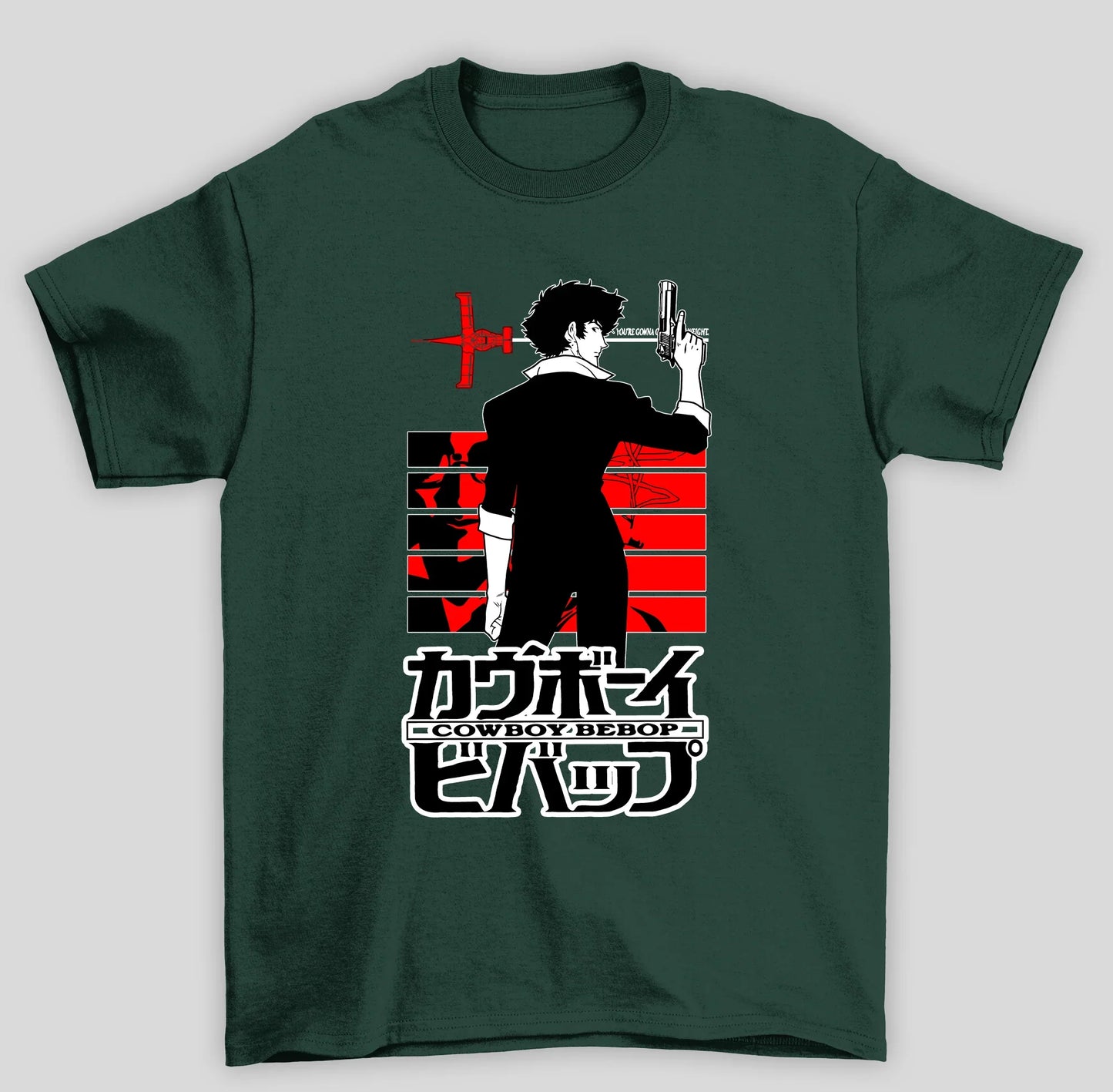 Camiseta Básica Unissex Cowboy Bebop Spike Spiegel- VERDE