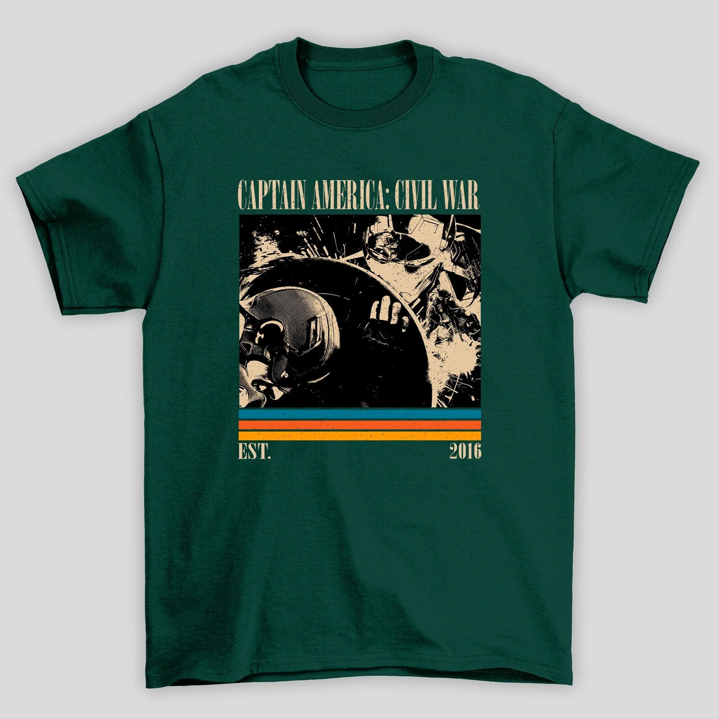 Camiseta Básica Unissex Capitão América Est. 2016