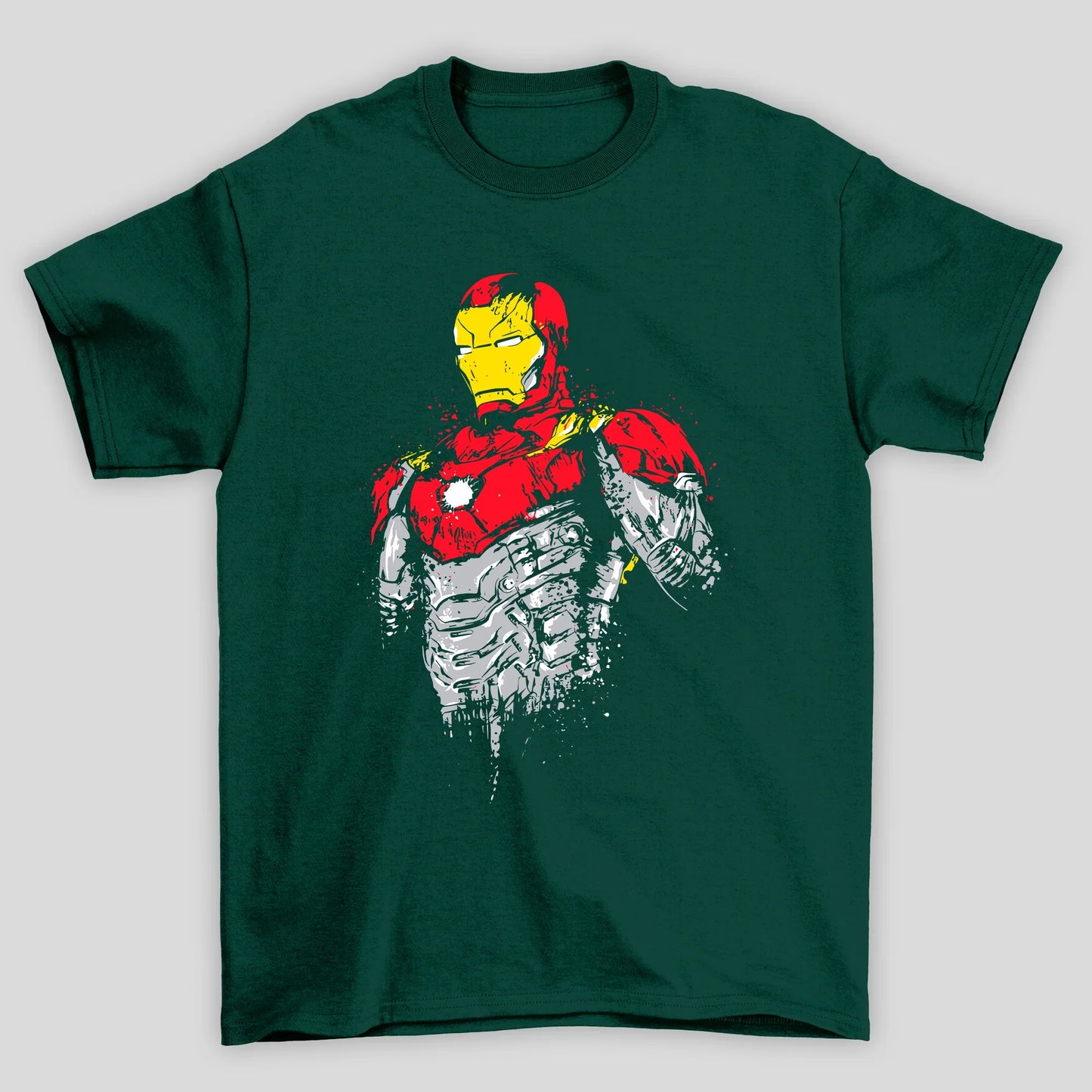 Camiseta Básica Unissex Homem de Ferro Grafite Spray