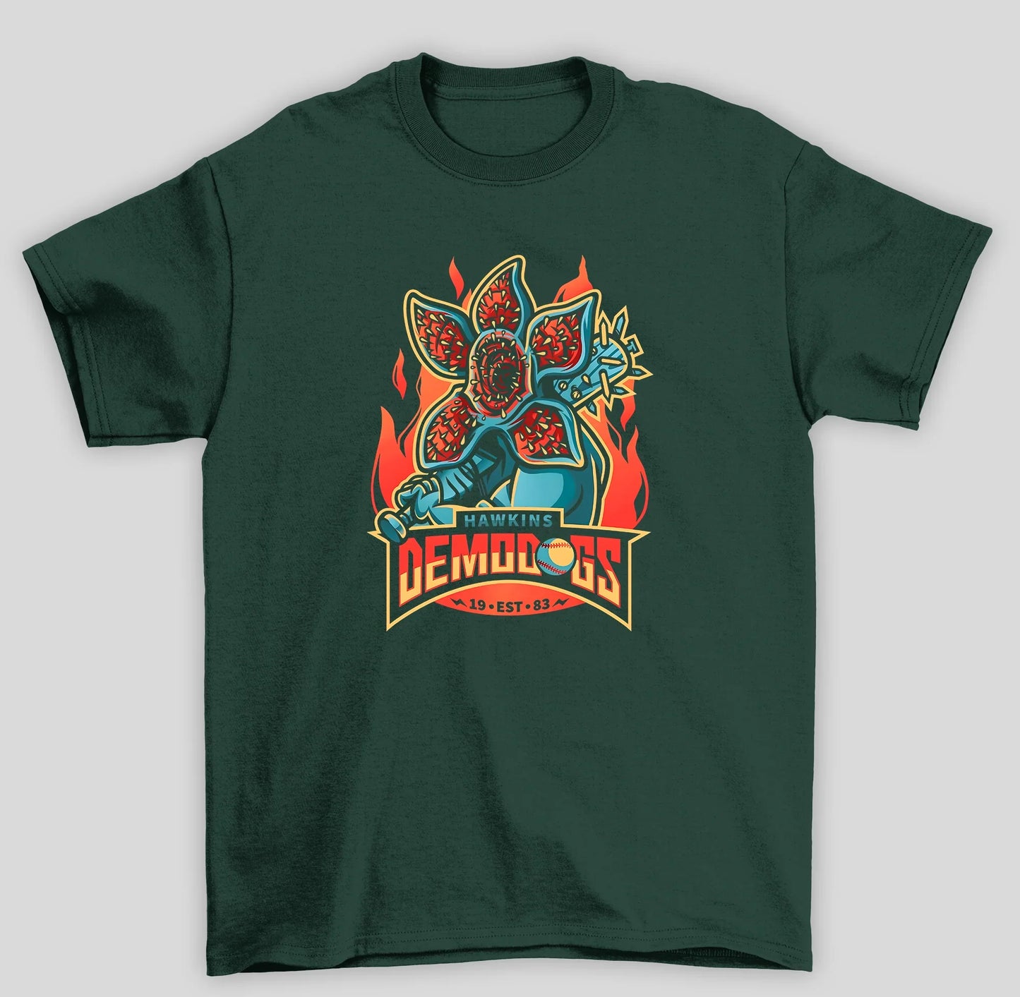 Camiseta Básica Unissex Stranger Things Hawkins Demodogs