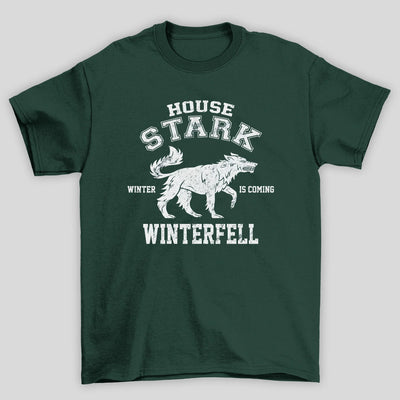 Camiseta Básica Unissex House Stark Lobo Game Of Thrones