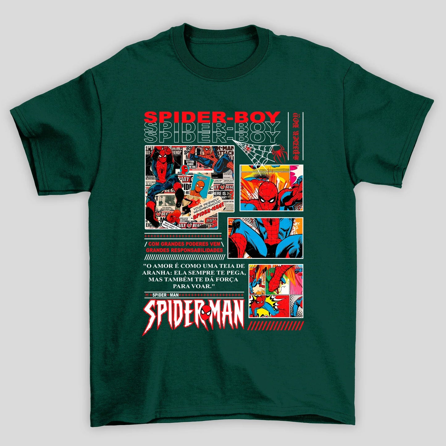 Camiseta Básica Unissex Spider Boy