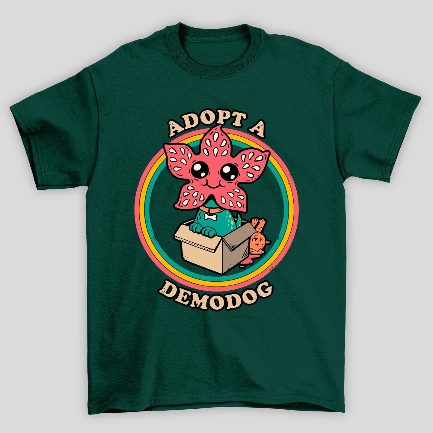 Camiseta Básica Unissex Adopt a Demodog Stranger Things
