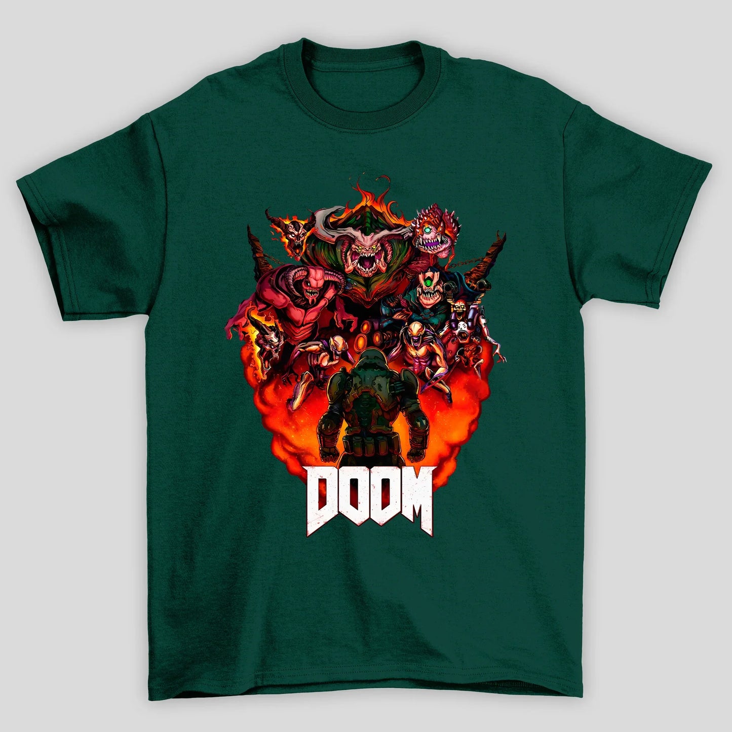 Camiseta Básica Unissex Doom Guy Doom Costas
