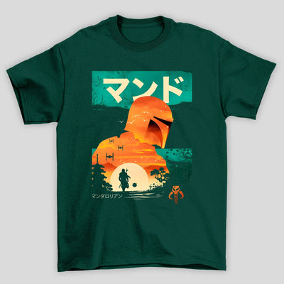 Camiseta Básica Unissex Pintura Mandalorian Kanji