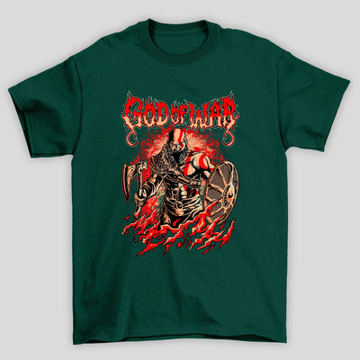 Camiseta Básica Unissex Kratos Leviathan e Escudo God Of War