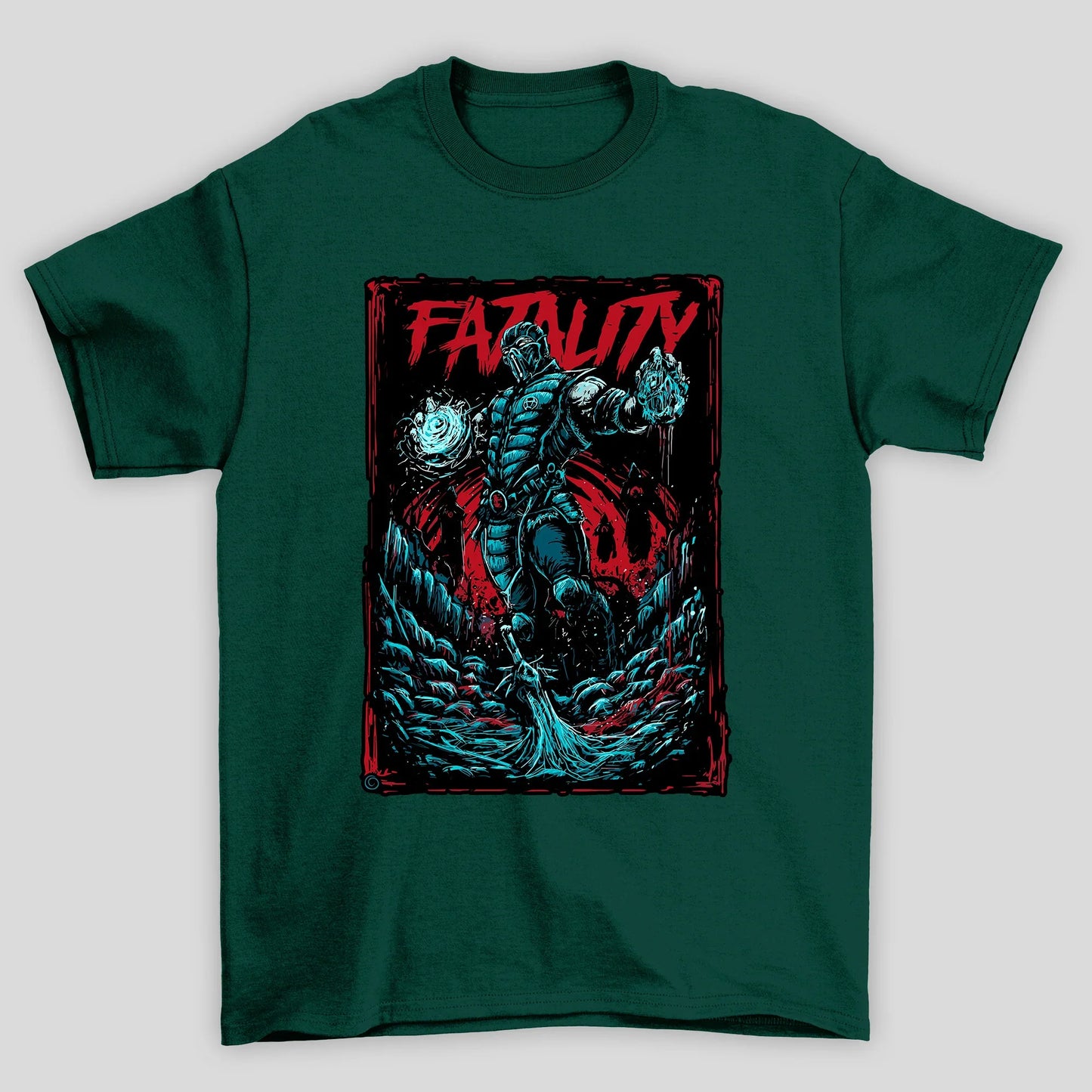 Camiseta Básica Unissex Mortal Kombat Subzero Fatality