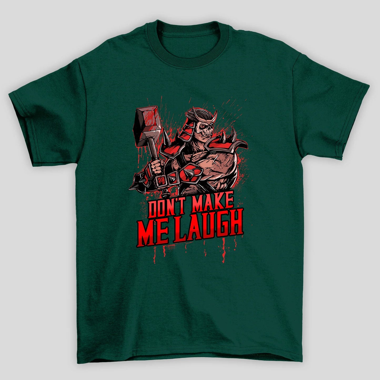 Camiseta Básica Unissex Mortal Kombat Shao Kahn Don't Make Me Laugh