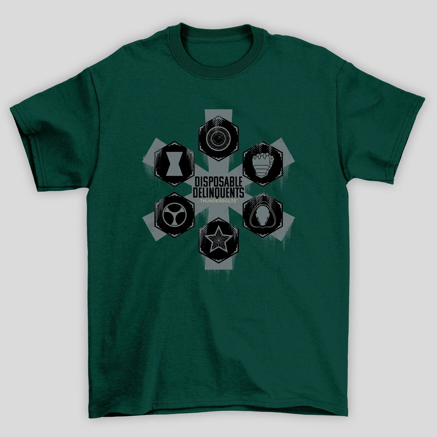 Camiseta Básica Unissex Thunderbolts Logo Disposable Delinquents