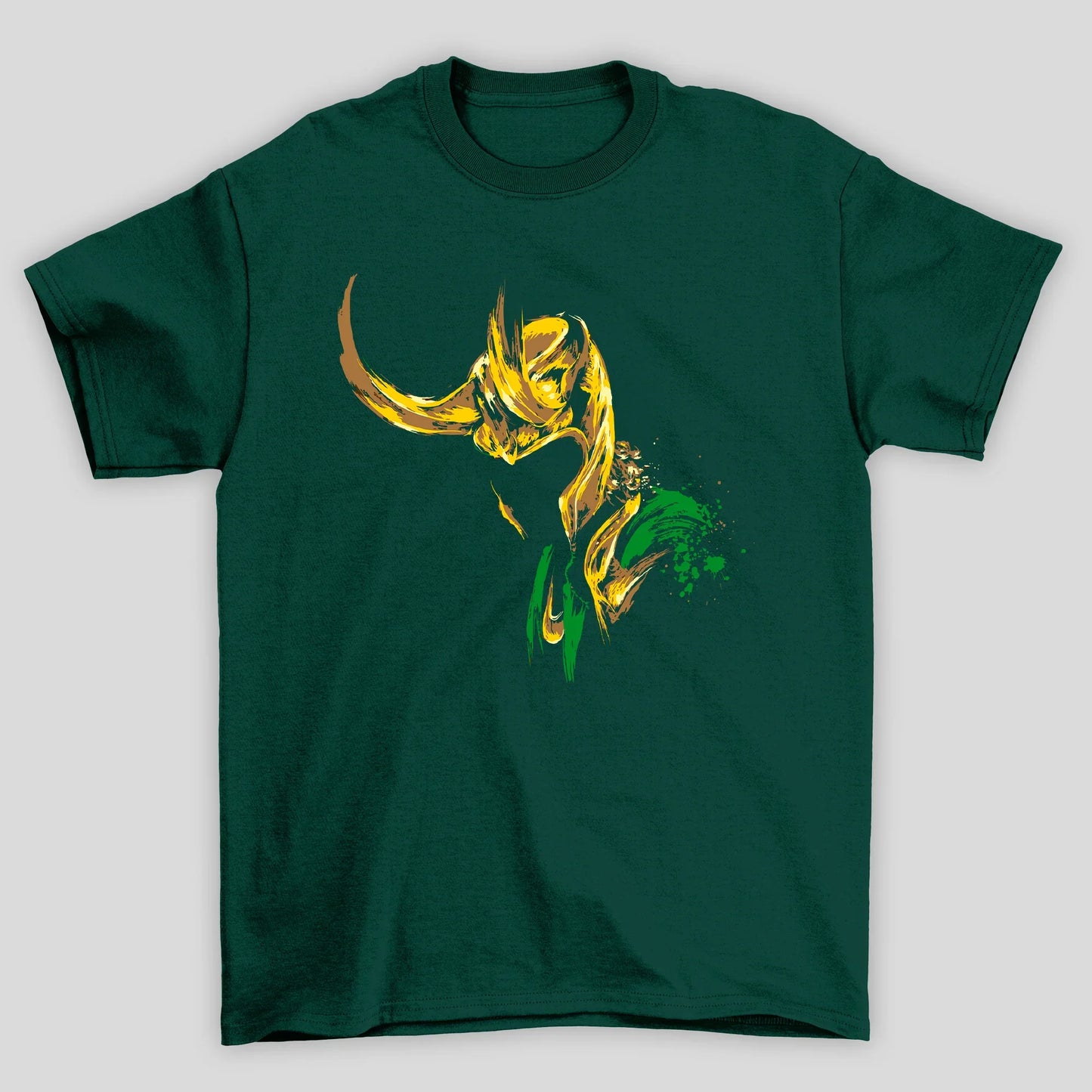Camiseta Básica Unissex Capacete Pintura Loki